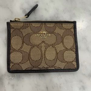 Coach card wallet brown and black